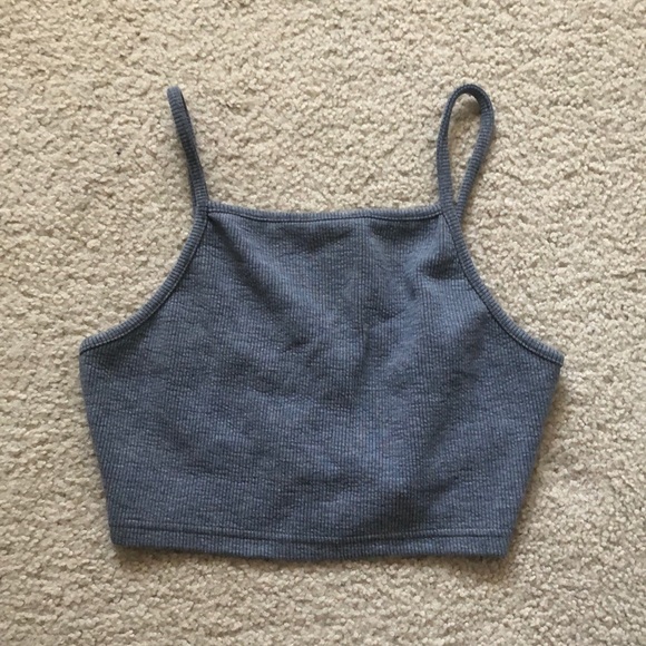Topshop Grey Crop Top